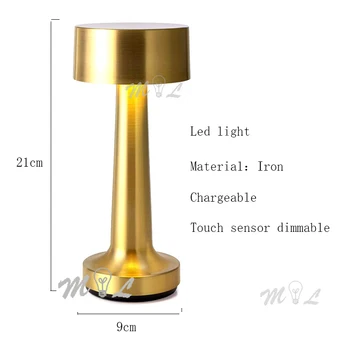 

Touch Sensor Table Lamps Modern Led Bar Restaurant Simple Table Lamp Metal Desk Lamp Dimmable Art Deco Chargeable Beside Lamp