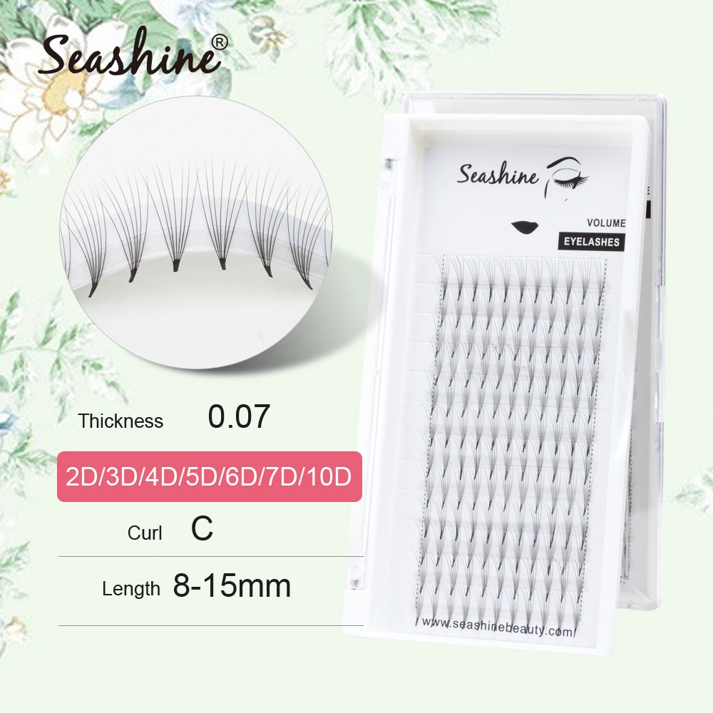 Seashine ресницы для наращивания предварительно натянутые 2D 3D 4D 5D 6D 7D 10D сделанные