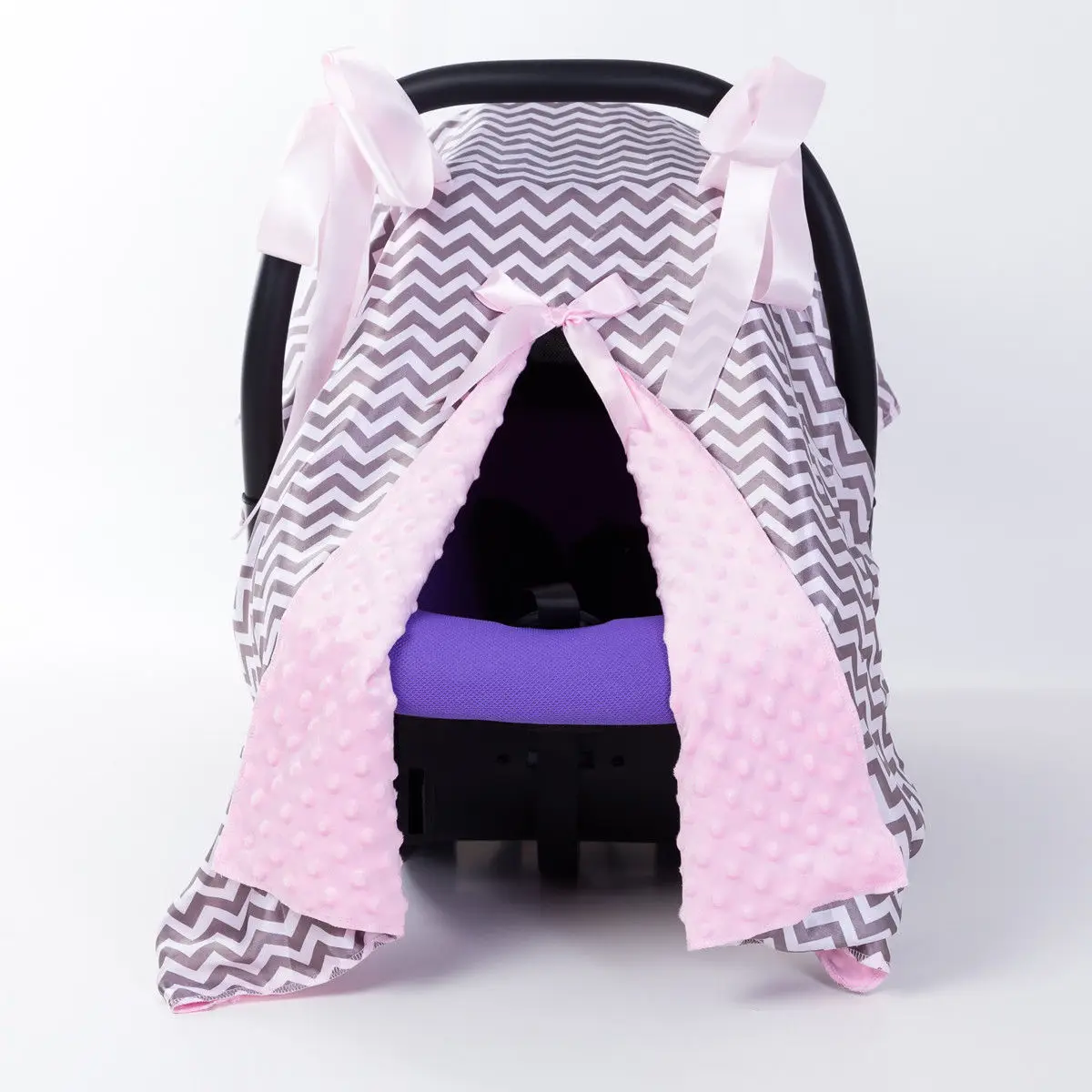 NEW Baby Car Seat Blanket Cover Fashion Bow Newborn Baby Girls Soft Safety Car Seat Canopy Nursing Cover Multi-use Blanket Cover - Цвет: Wave Pattern