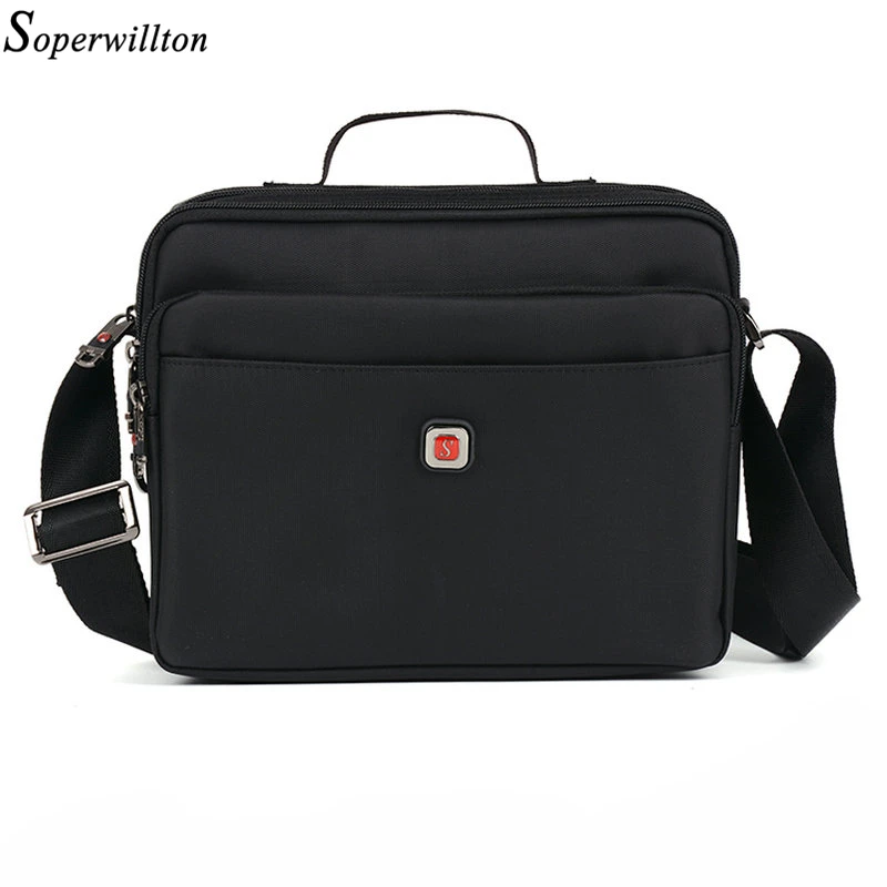 Soperwillton Men's Top Handle Bags Messenger Bags Waterproof Zipper