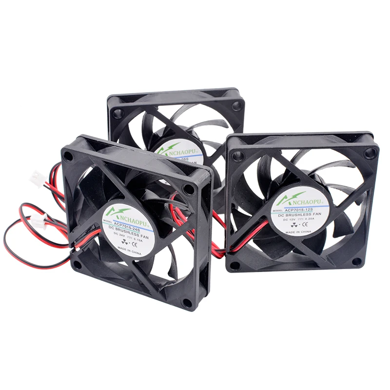 ACP7015 7cm 70mm 70x70x15mm DC5V 12V 24V 2pin Cooling Fan for Chassis Power Supply Router Inverter cooling fan