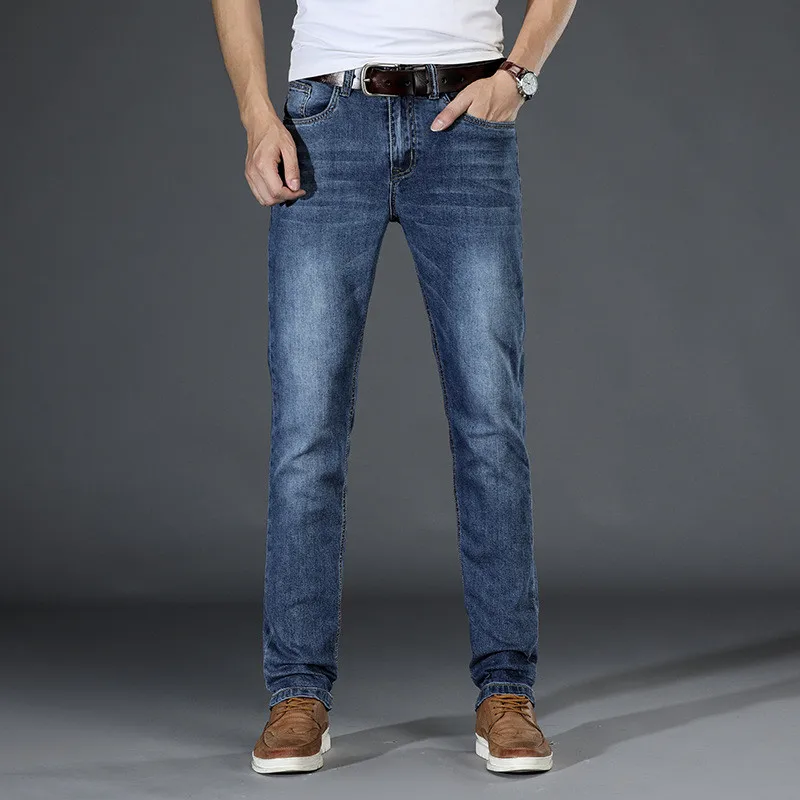 

Jeans para hombre Primavera y novedad de verano Pantalones vaqueros de cintura media de algodón elásticos ajustados pequeños pan