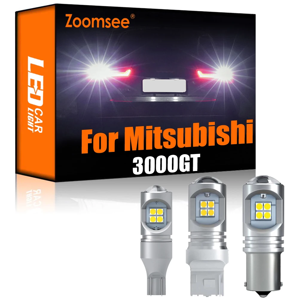Zoomsee 2Pcs White Reverse LED For Mitsubishi 3000GT 1991-1999 Canbus Exterior Backup No Error Rear Tail Bulb Light Vehicle Lamp |