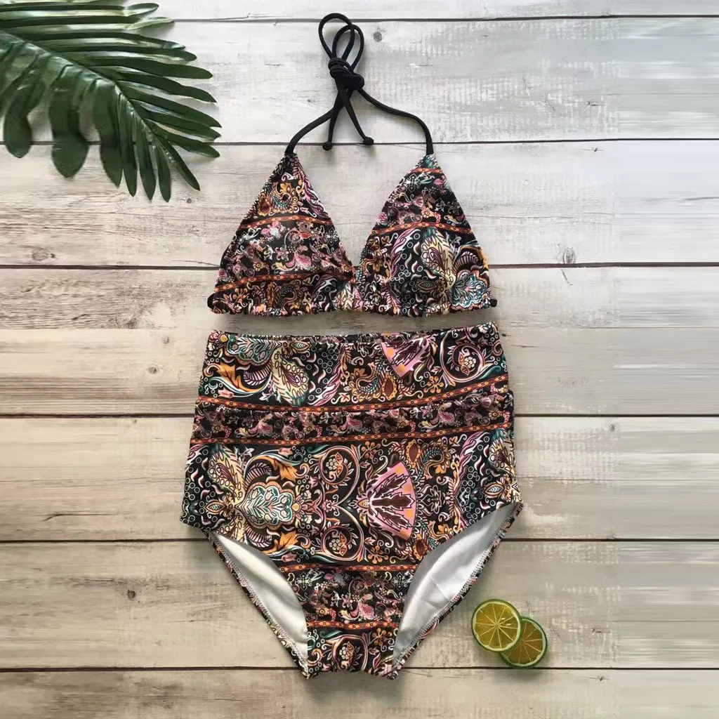 KANCOOLD Bikinis Set Push Up High Waist Printed Bikini Set 2020 Hot Sale Padded Bra Swimsuit Female Beach Swimsuit Beachwear 213