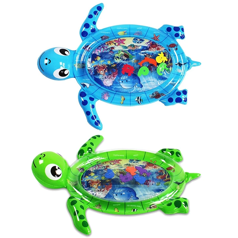 

Baby Kids Inflatable Water Mat Environment Friendly PVC Turtles Pattern Pad Splash Pad Water Filled Cushion