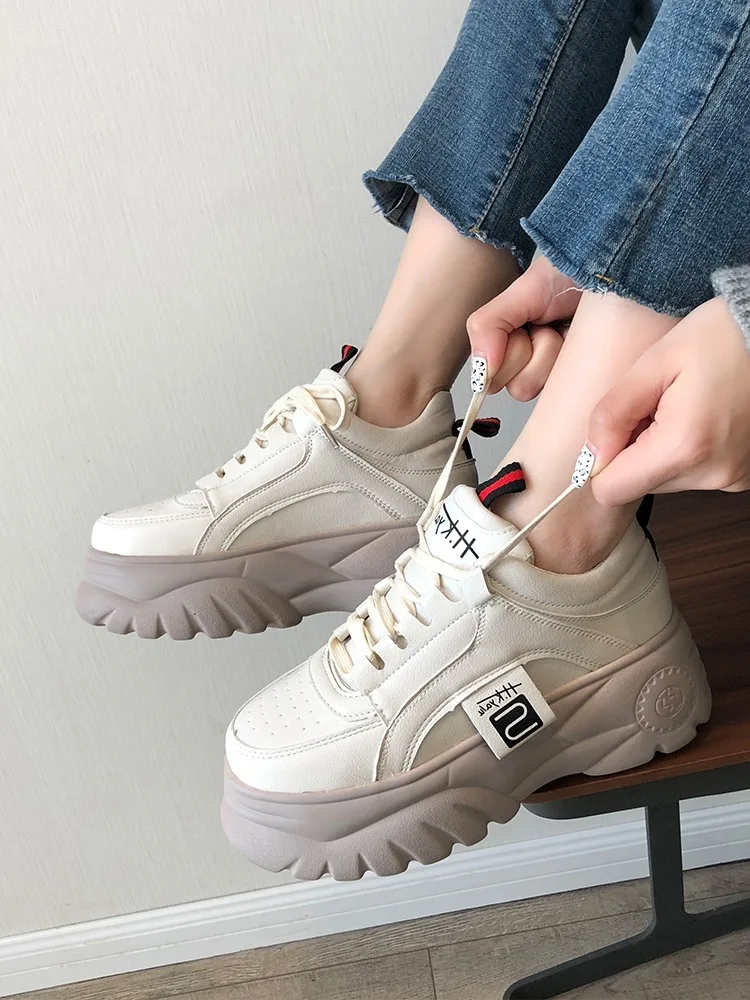 

Spring Shoes Women's Elevator INS Korean-style Versatile 2019 New Style Dad Lace-up Online Celebrity Running Casual Shoe Fashion