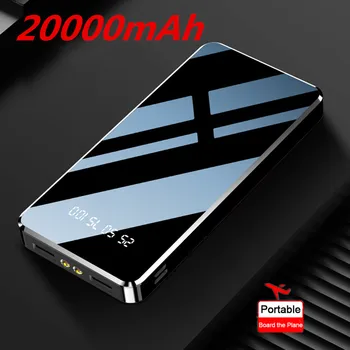 

Free shipping 2.1A Portable Mini Power Bank 20000mAh Mirror LED Digital Display PowerBank