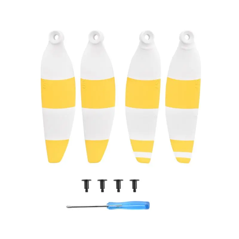 White and Yellow 1/2/4 пары, цветные пропеллеры Quick Настройка Prop лопасти для DJI Mavic Мини RC дроны - Цвет: White and Yellow