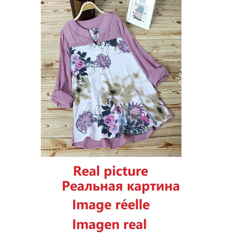 Размера плюс большой 8XL 7XL 9XL Цветочная рубашка женские рубашки с длинным рукавом