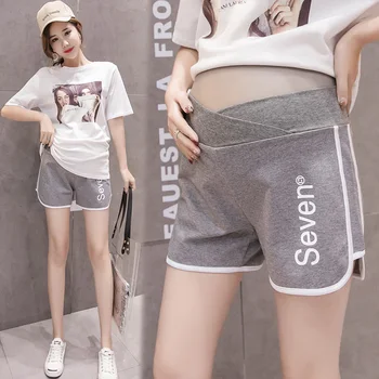 

313# Summer Thin Cotton Maternity Shorts Elastic Waist Belly Shorts Clothes for Pregnant Women Casual Pregnancy Drop Shipping
