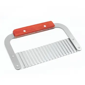 

Potato Wavy Crinkle Chopping Knife Vegetable French Fry Cutter Wooden Handle Steel Blade Slicer Kitchen Cutting Tools Gadgets
