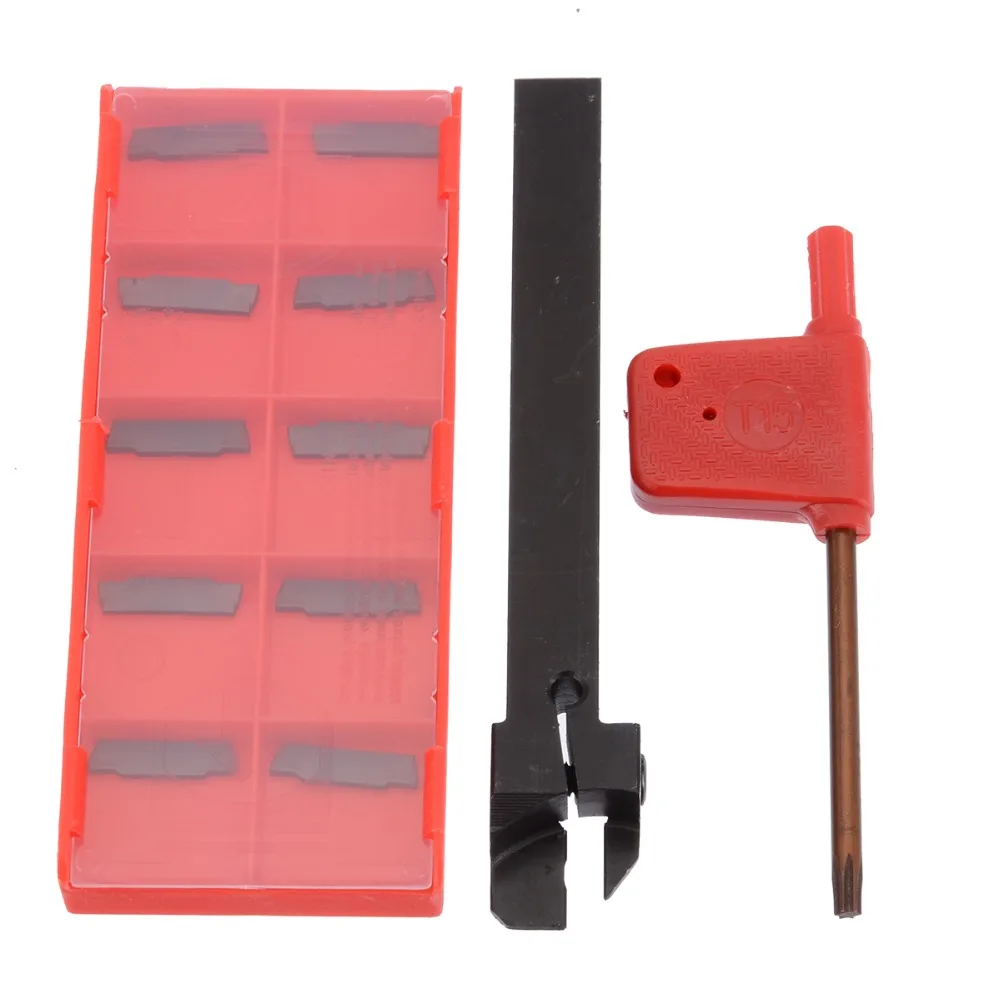 

1pc MGEHR 1010-1.5 Tool Holder 10x10x100mm + 10pcs MGMN150-G Insert + Wrench For External Lathe Grooving Turning Tools