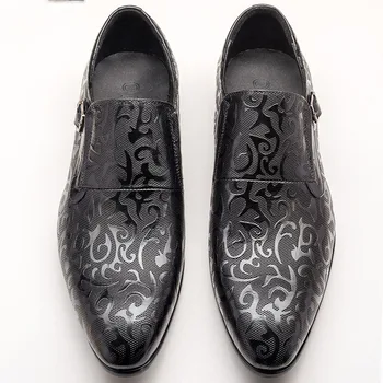 

Print Pointed Toe Oxford Shoes For Men Brand Designer Formal Office Shoes High Quality Luxury Italian Men Dress Shoes