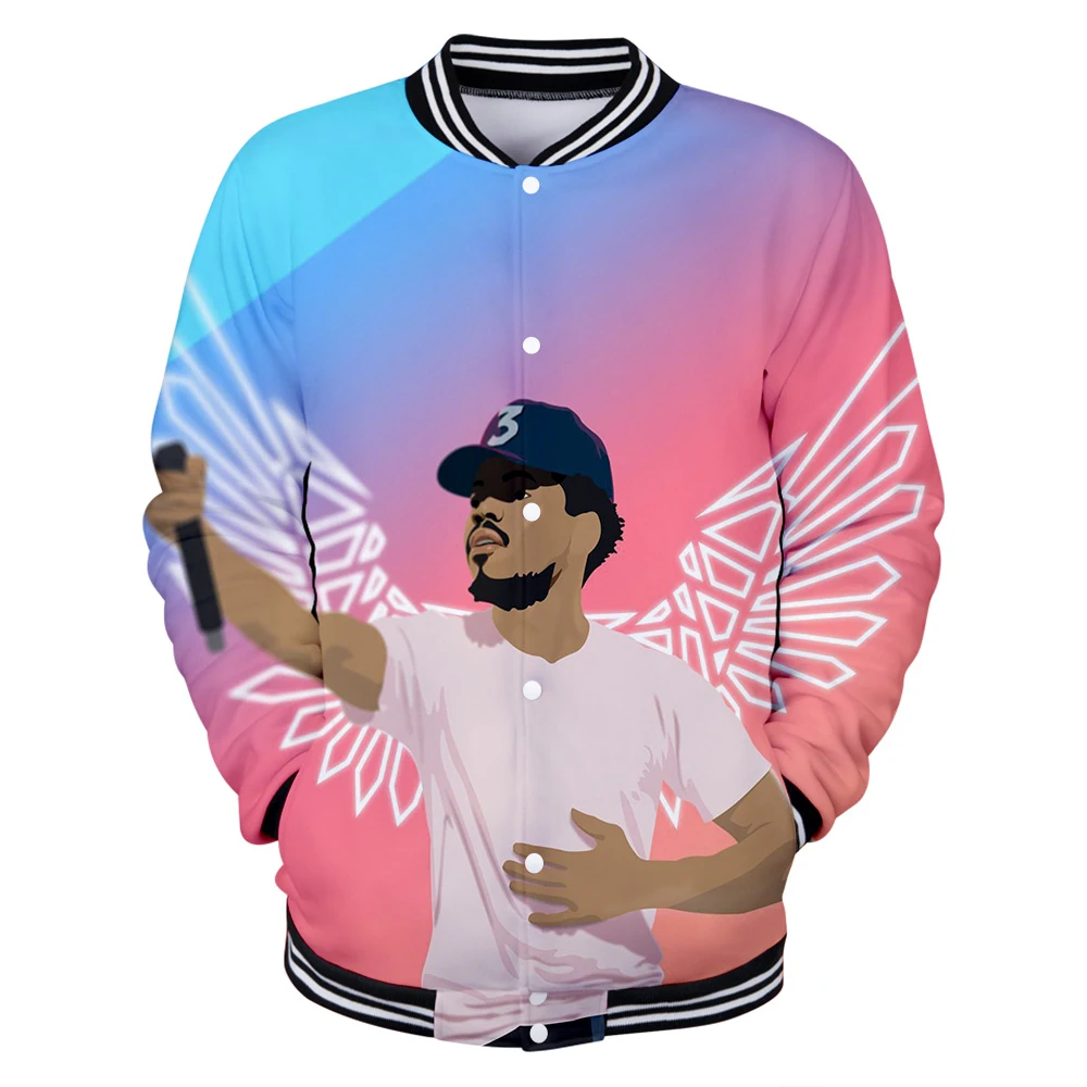 Chance The Rapper, хип-хоп, рэп, 3D, бейсбольная куртка для мужчин, новинка, популярный тренд, для мужчин/женщин, однобортная, весна, осень, бейсбольная куртка