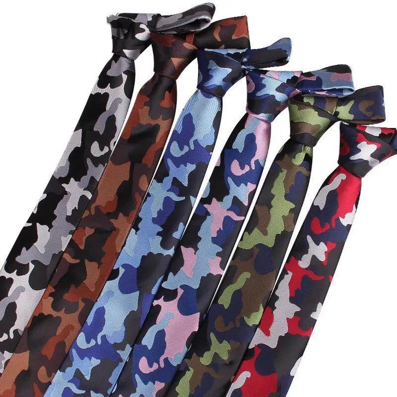 

Linbaiway 6cm Polyester Neck Ties for Men Skinny Slim Camouflage Neckties Man Business Wedding Neckwear Cravat Custom LOGO