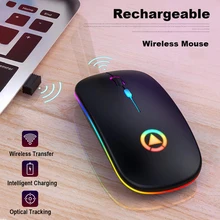 Ultra ince kablosuz fare 2.4GHZ LED sessiz sessiz renkli arkadan aydınlatmalı optik fareler gizli USB alıcısı DPI ayarlanabilir oyun için