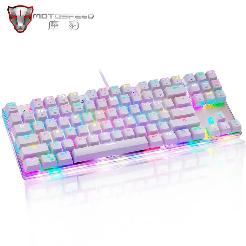 

Genuine Motospeed K87S Gaming Mechanical Keyboard LED/RGB Backlight Anti-ghosting USB Wired 87 keys keyboard for Computer Gamer