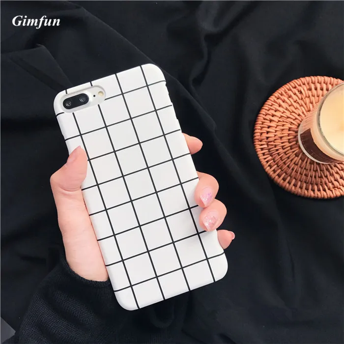 Gimfun винтажный английский сетчатый чехол для телефона для Iphone 11 Pro Max 8 6 7 Plus, Простой ультра тонкий жесткий чехол из поликарбоната для Iphone X Xr Max - Цвет: white