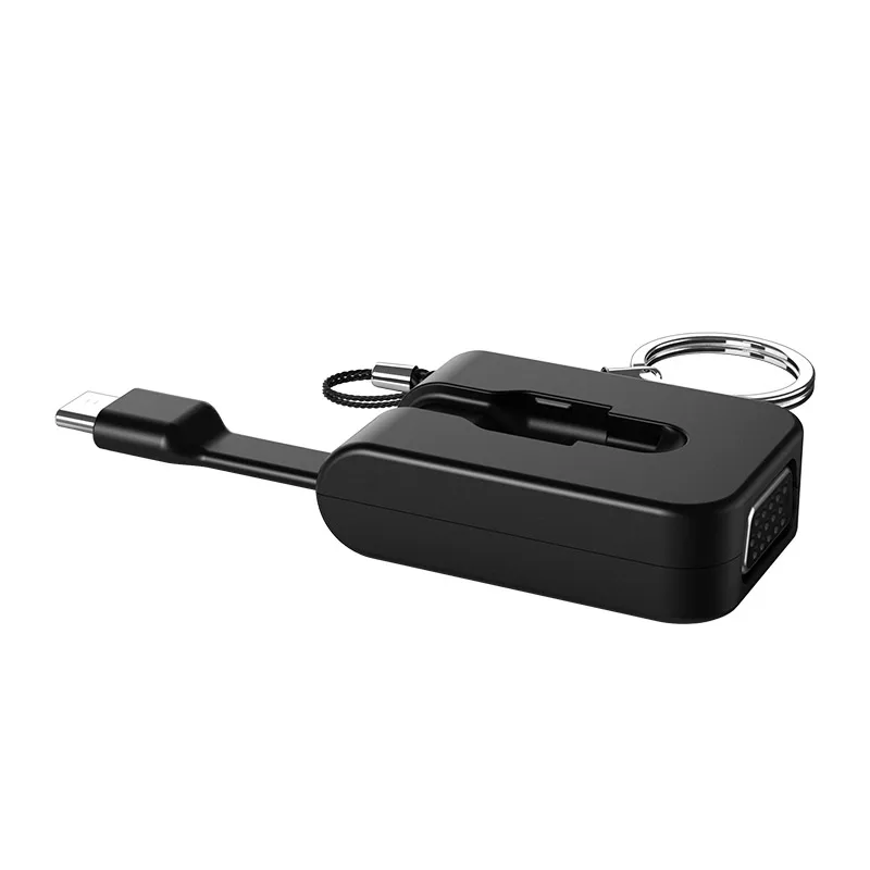 USB C к VGA конвертер с петлей типа c штекер VGA Женский адаптер для Macbook huawei P20 samsung S8, XC-112