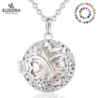Eudora 20mm Harmony Ball Pendant Necklace Heart Round Locket Cage fit 20/18mm Musical Sound Chime Ball for Pregnant Women K292 1