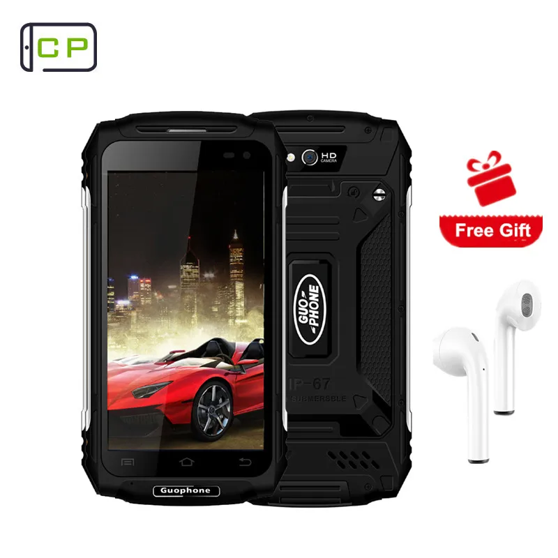 Original guophone x2 ip67 à prova dip67 água smartphone 1280*720 5.0 "mtk6737 quad core ram 2gb rom 16gb 5500ah 4g lte 8mp telefone móvel