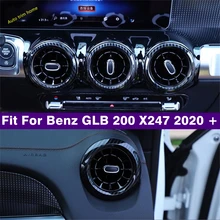 

Carbon Fiber Look Interior Refit Kit Dashboard Middle / Side Air AC Ring Cover Trim For Mercedes-Benz GLB 200 X247 2020 2021