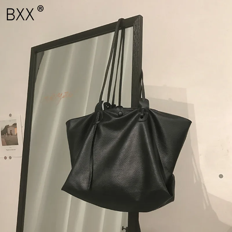 

[BXX] PU Leather Large Capacity Shoulder Bags For Women 2020 Solid Color Handbags Female Shoulder Messenger Bag Fashion HK470