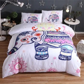 

Lai Yin Sun Painting 3D Duvet Cover Set 2/3pcs Single Double Queen King Bedclothes Bed Linen Bedding Sets India Small elephant