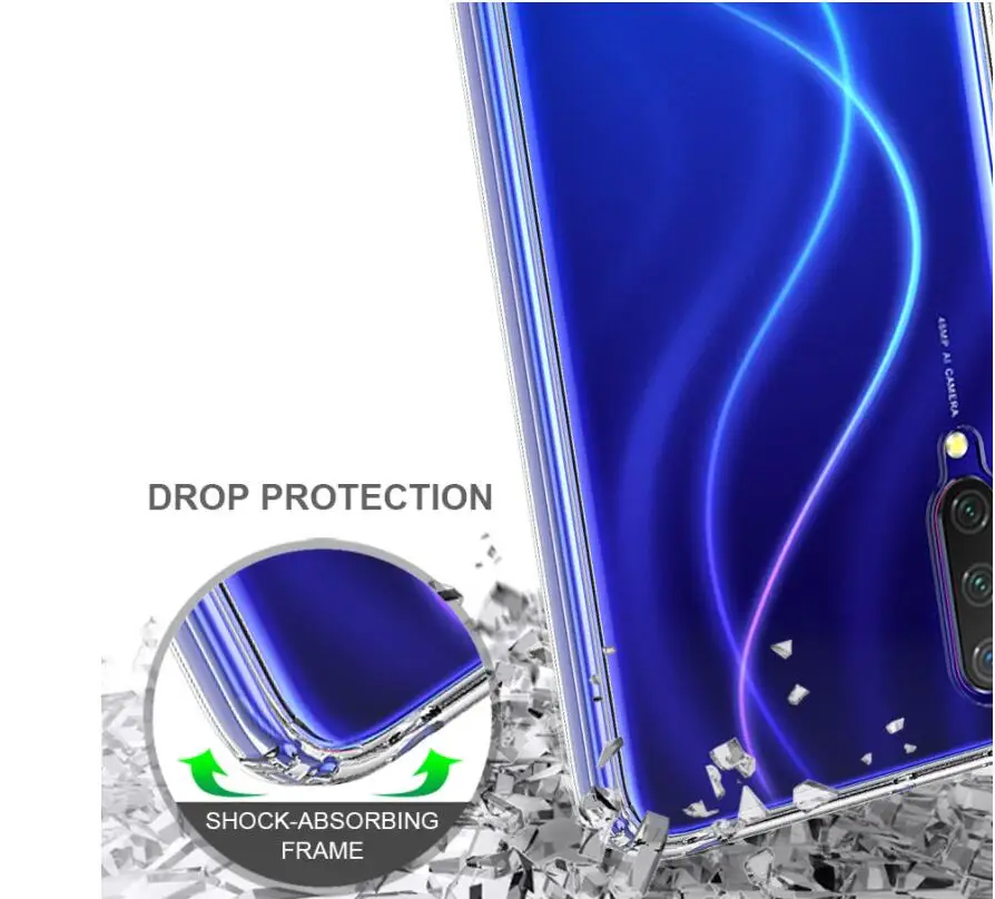 100 шт./лот прозрачные акриловые+ ТПУ чехол крышка для Xiaomi CC9E A3 CC9 A3Lite A2Lite Redmi 6Pro Redmi K20 K20Pro Xiaomi 9T