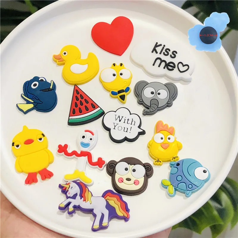 1Pcs Cartoon Animals Duck Fish Bee Unicorn PVC Shoe Charms Accessories Croc Jibz DIY Wristband Backpack Kids Party Xmas Gifts | Обувь