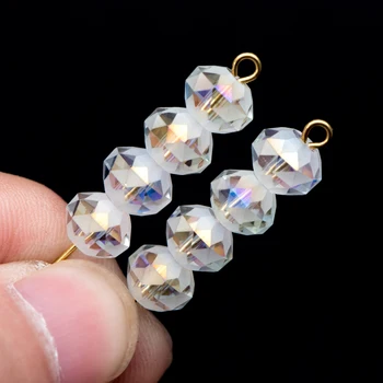 

70pcs Rondelle Matte Glass Beads 8x6mm, Cystal Faceted Spacer Beads, Sparkly Clear AB (TS99-1) Message Seller