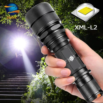 

CREE L2 Power Rechargeable LED Flashlight Tactical Flashlight Charge By 18650 Battery LED Lantern for Camping Riding Flashlight
