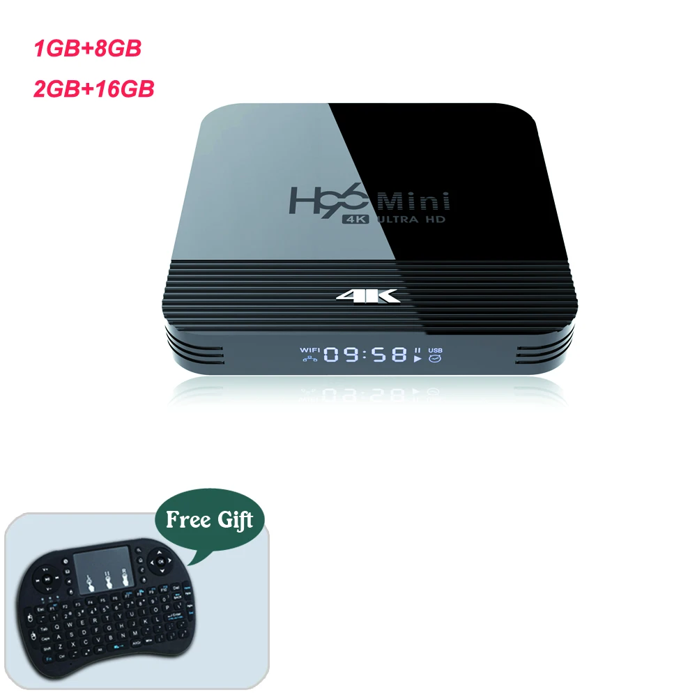  Cheap Quad Core 4K Smart TV Box Android9.0 Rockchip RK3228A Support 2.4G/5G WIFI Bluetooth LED Disp