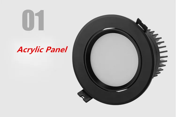 Dimmable LED COB Spotlight Ceiling lamp AC85-265V 5w7w9w12w15w Aluminum recessed downlight round led panel light Indoor lighting