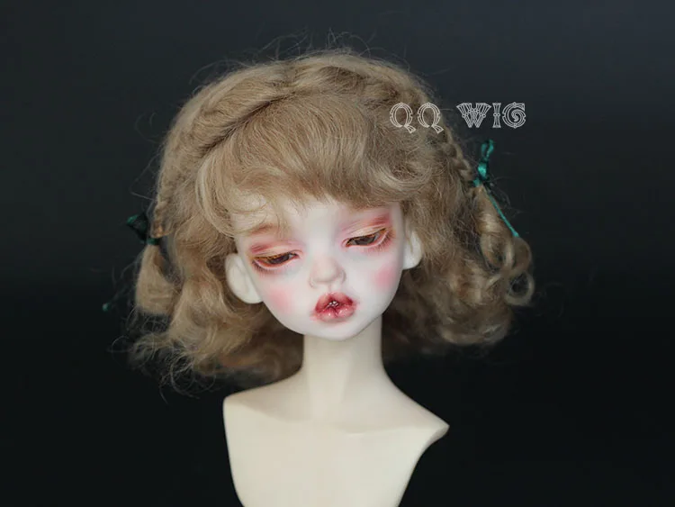 curto adorável ondulado bjd peruca de cabelo sd peruca frete grátis