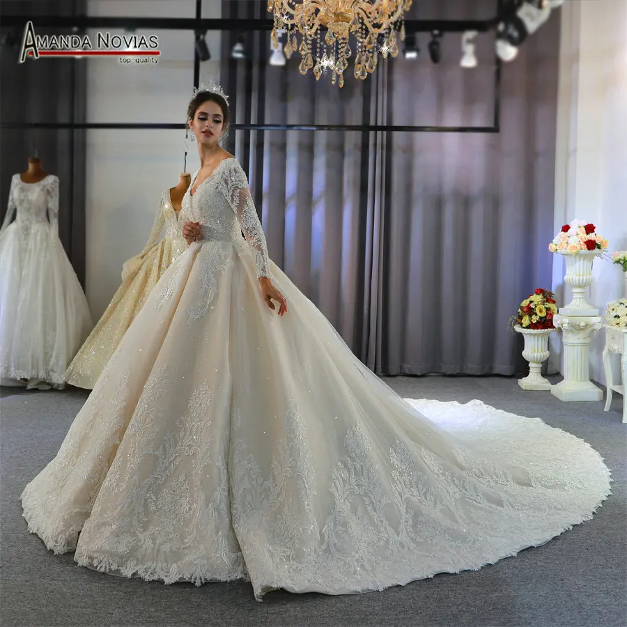 robe mariage gelinlik wedding dresses with long sleeves elegant bridal dress