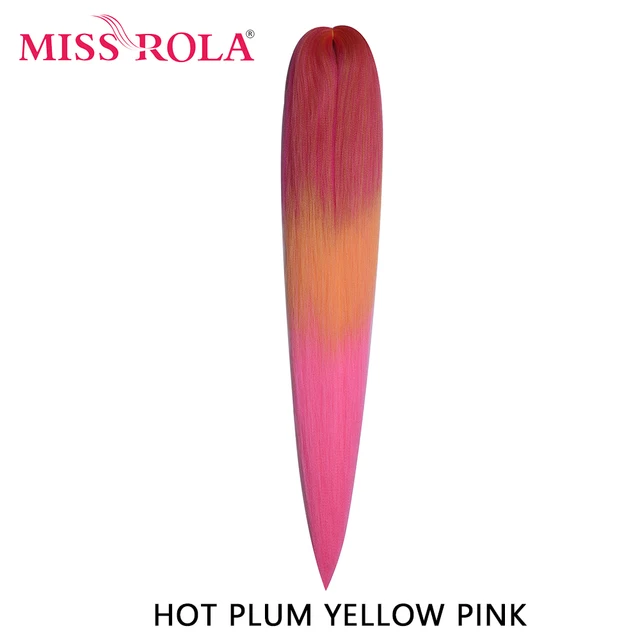 Miss Rola Synthetic 26 Inches 75g Kanekalon Hair Wholesale Bulk Braid Hair Extension Pre Stretched Pink Blonde Twist Jumbo Braid M1b/burg