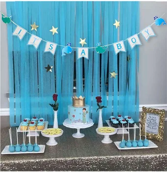 

IT'S A BOY IT’S A GIRL Banner Whales Shapes for Baby Shower Congratulation Decoration Supplies Blue Pink