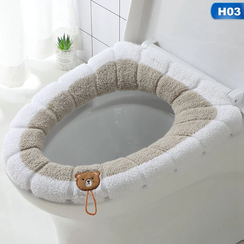 Новое зимнее удобное мягкое подогреваемое моющееся сиденье для унитаза коврик набор аксессуаров для ванной комнаты интерьер для домашнего декора коврик для унитаза - Цвет: HG25867H03