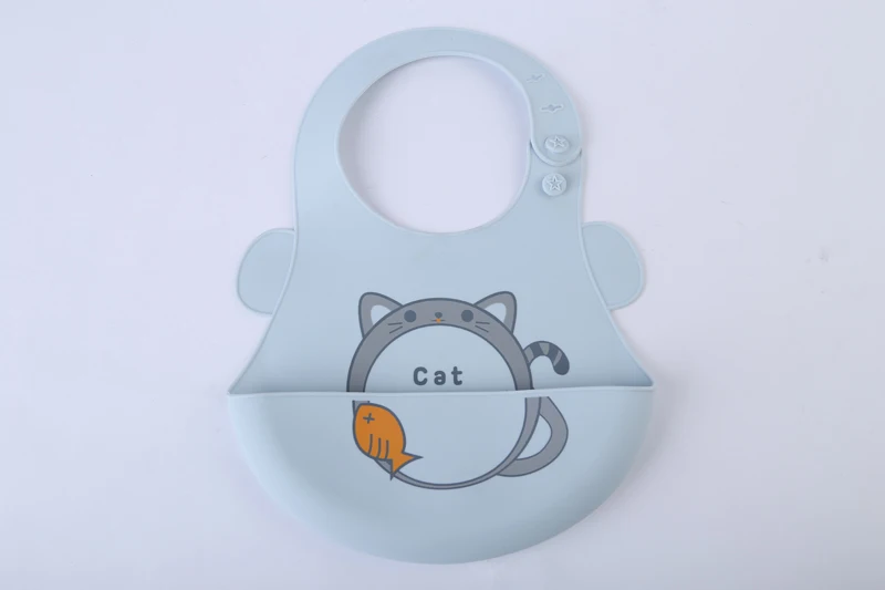 Cat Мультфильм корона силиконовые детские нагрудники водонепроницаемые нагрудники ребенок мальчик фартук для Девочки Слюнявчики для кормления младенцев отрывистый ткани для детей забота о кормлении - Цвет: Cat