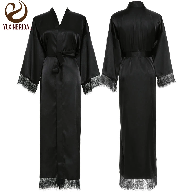 YUXINBRIDAL 2019 11 цветов Шелковый сатиновый кружевной халат подружки невесты Свадебный