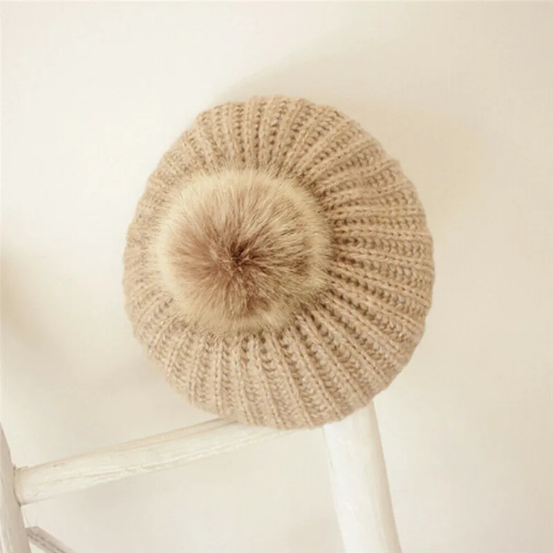 PUDCOCO Baby Kids Boy Girl Retro Winter Beret Cap Hat Wool Warm French Artist Classic Beanie Cap Xmas Gift 2-6T
