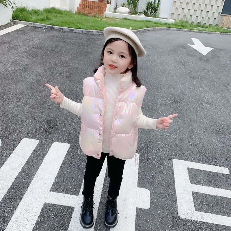 Girls Vests Autumn Newest Kids Waistcoat Children Outerwear Winter Coats Baby Clothes For 2-8 Years Boys Warm Down Cotton Vest brown leather coat