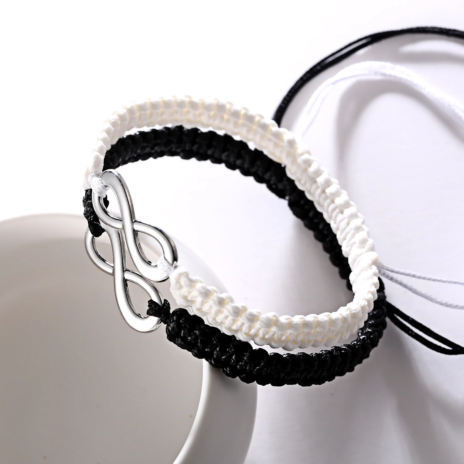 2Pcs/Set Friendship Bracelet For Men Women Handmade Braided Rope Bracelet Infinity Love Couples Bracelet Set Fashion Jewelry - Image 3