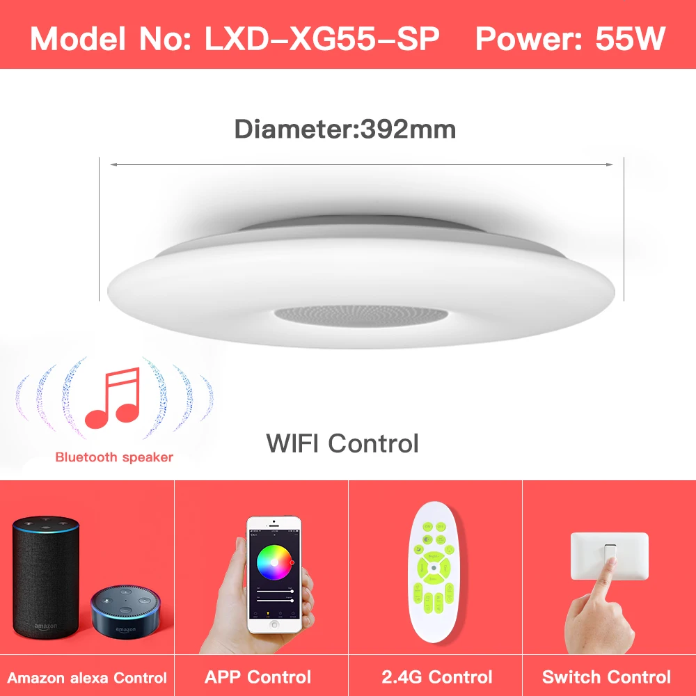 bathroom ceiling light fixtures OFFDARKS Smart LED Ceiling Lights WIFI Voice Control APP Control RGB Dimming Bluetooth Speaker Ceiling Lamp Kitchen Living Room home depot ceiling lights Ceiling Lights