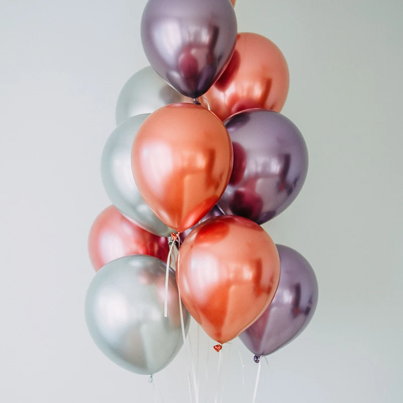 

10pcs/lot metallic balloons 12inch/10inch wedding birthday party deco ballons latex air balls thick colors christmas metal deco