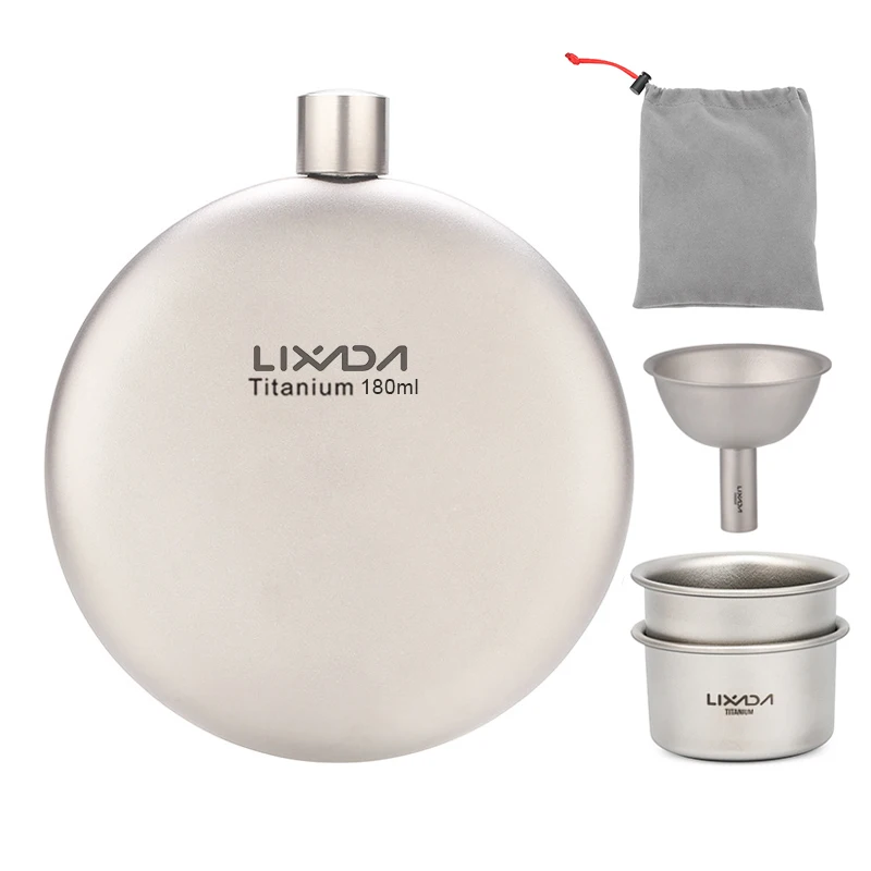 Lixada260mlLeakproofTitaniumFlaskAlcoholWhiskyWineFlaskfor