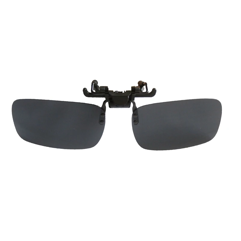 

Polarized Rimless Rectangle Gray Lens Flip Up Clip on Sunglasses Eyeglass