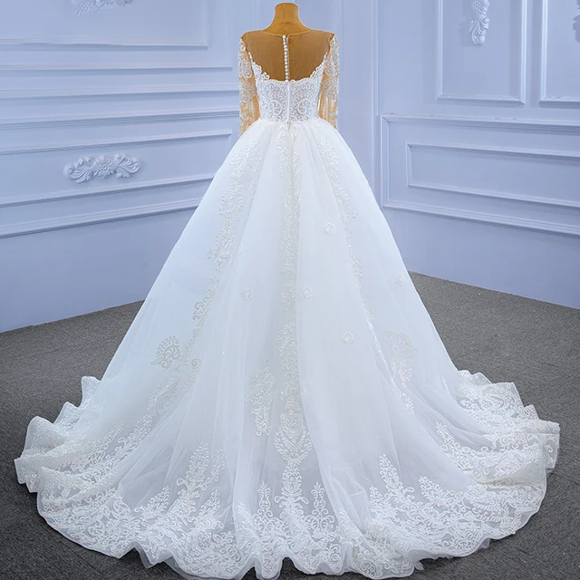 Wedding Dress 2020 White Sweetheart Full Sleeves Sexy Back Long Ball Gown High Quality 2