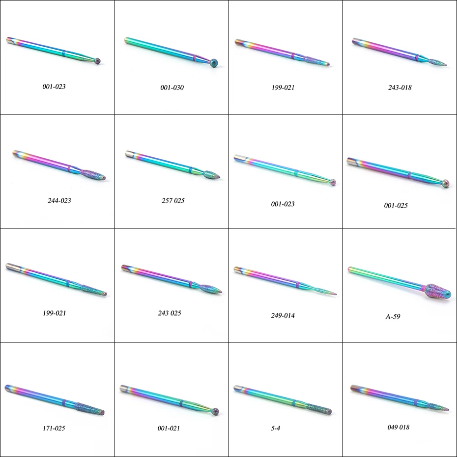 1 шт. твердосплавная мельница для маникюра, сверла для ногтей, радужные алмазные напильники, резак для педикюра, маникюрные аксессуары, CH1514-3